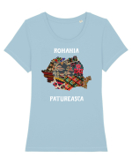 România Păturească Tricou mânecă scurtă guler larg fitted Damă Expresser