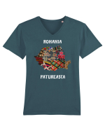 România Păturească Tricou mânecă scurtă guler V Bărbat Presenter