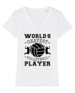 World'S Okayest Volleyball Player Tricou mânecă scurtă guler V Damă Evoker