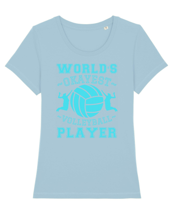 World'S Okayest Volleyball Player Sky Blue