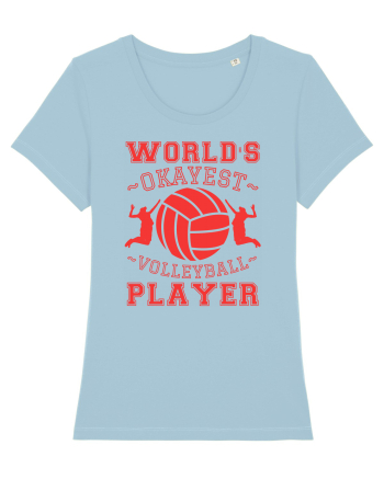 World'S Okayest Volleyball Player Sky Blue