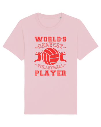 World'S Okayest Volleyball Player Cotton Pink