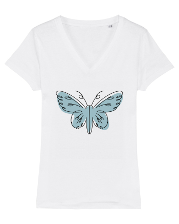 Abstract Butterfly White
