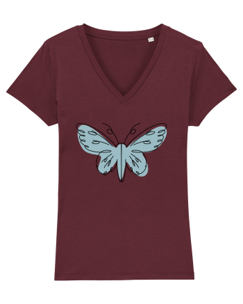 Abstract Butterfly Burgundy