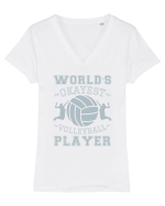 World'S Okayest Volleyball Player Tricou mânecă scurtă guler V Damă Evoker