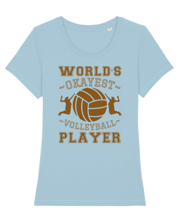 World'S Okayest Volleyball Player Sky Blue
