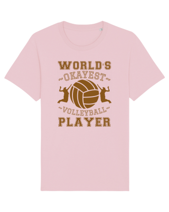 World'S Okayest Volleyball Player Cotton Pink
