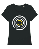 Abstract Circle Tricou mânecă scurtă guler larg fitted Damă Expresser