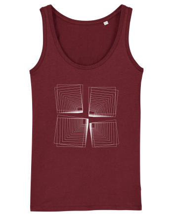 Abstract Cube Net Burgundy