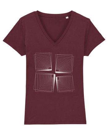 Abstract Cube Net Burgundy