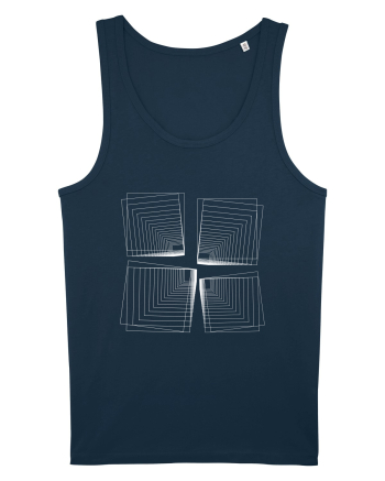 Abstract Cube Net Navy