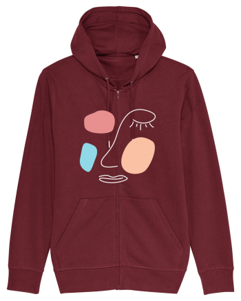 Abstract Face Burgundy
