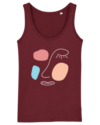 Abstract Face Burgundy