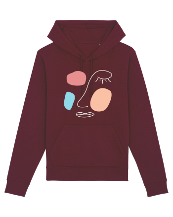 Abstract Face Burgundy