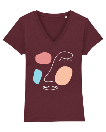 Abstract Face Burgundy