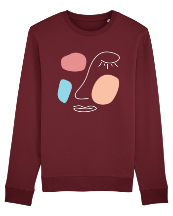 Abstract Face Burgundy