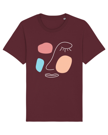 Abstract Face Burgundy