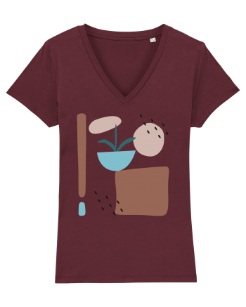 Abstract Garden Burgundy