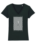 Abstract Illusion Tricou mânecă scurtă guler V Damă Evoker