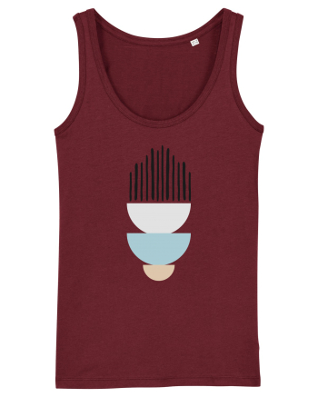 Abstract Kitchen Burgundy