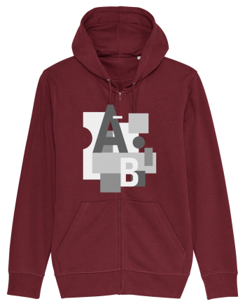 Abstract Letters Burgundy