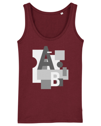 Abstract Letters Burgundy