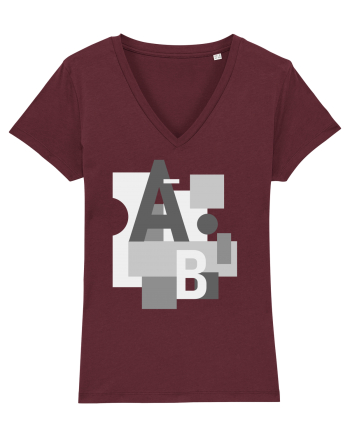 Abstract Letters Burgundy