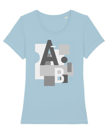 Abstract Letters Sky Blue