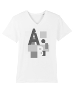 Abstract Letters Tricou mânecă scurtă guler V Bărbat Presenter