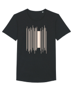 Abstract Lines Tricou mânecă scurtă guler larg Bărbat Skater