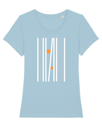 Abstract Lines and Dots Sky Blue