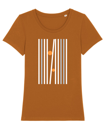 Abstract Lines and Dots Roasted Orange