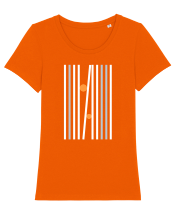 Abstract Lines and Dots Bright Orange