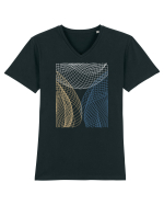 Abstract Net Tricou mânecă scurtă guler V Bărbat Presenter