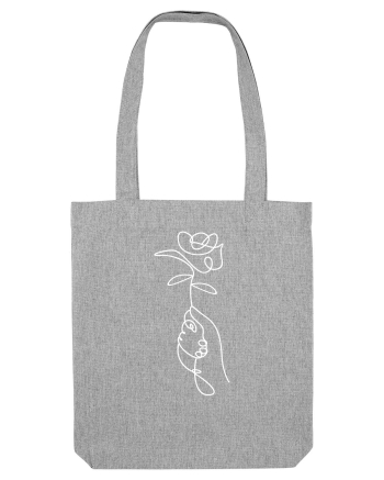 Abstract One Line Flower Heather Grey