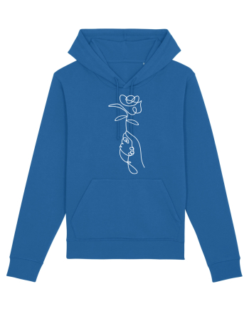 Abstract One Line Flower Royal Blue