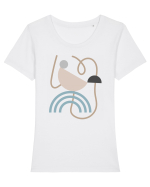 Abstract Ramen Tricou mânecă scurtă guler larg fitted Damă Expresser