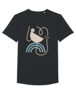 Abstract Ramen Tricou mânecă scurtă guler larg Bărbat Skater