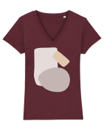 Abstract Simple Shapes Tricou mânecă scurtă guler V Damă Evoker