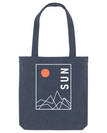 Abstract Sun and Mountains Midnight Blue