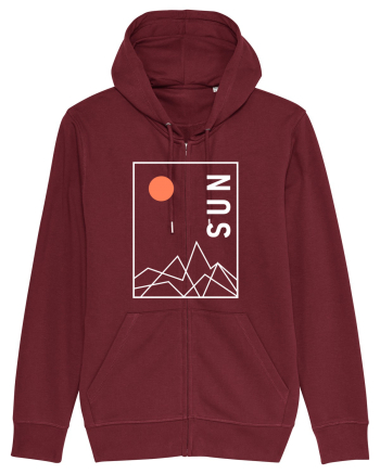 Abstract Sun and Mountains Burgundy