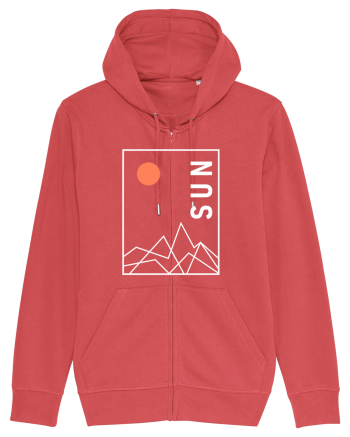 Abstract Sun and Mountains Carmine Red