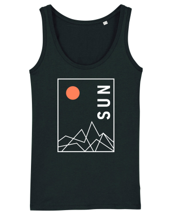 Abstract Sun and Mountains Black
