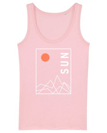 Abstract Sun and Mountains Cotton Pink