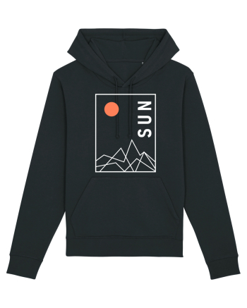Abstract Sun and Mountains Black