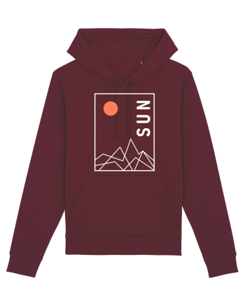 Abstract Sun and Mountains Burgundy