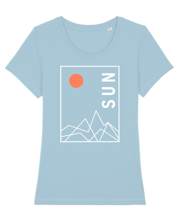 Abstract Sun and Mountains Sky Blue