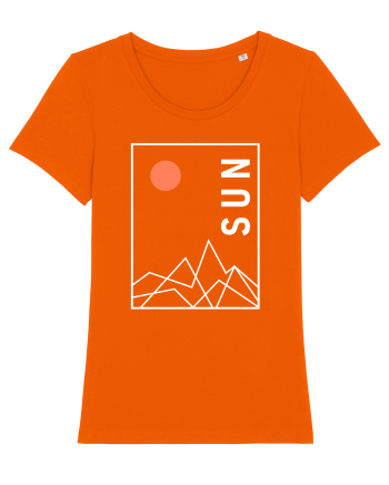 Abstract Sun and Mountains Bright Orange
