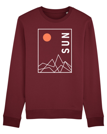 Abstract Sun and Mountains Burgundy