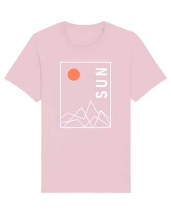 Abstract Sun and Mountains Cotton Pink